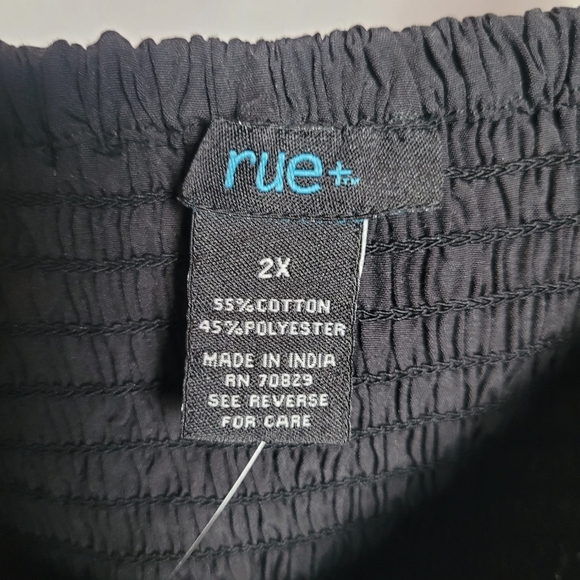 NWT Rue 21 Black Festival Lace Front Crop Top Balloon Sleeve Women's Size 2X - Picture 8 of 11